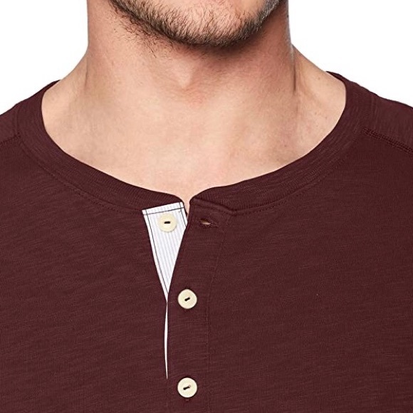 Goodthreads Henley Burgundy Wine Slub Cotton M - Picture 5 of 5